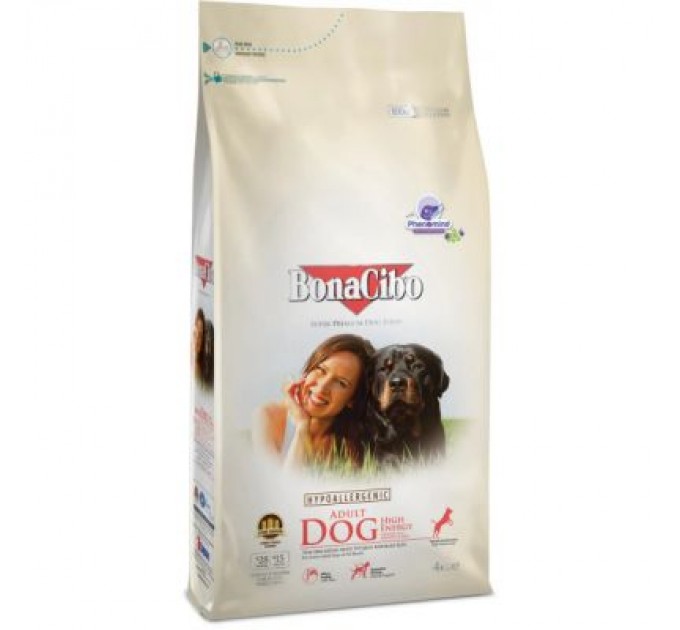 Сухий корм для собак BonaCibo Adult Dog High Energy Chicken&Rice with Anchovy 4 кг (8694686406175)