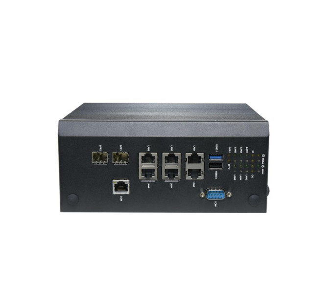 LANNER Мережевий шлюз Lanner ICS-P371F Intel Elkhart Lake X6425E with 1x DDR4 SO-DIMM 8GB, 6x 2.5GbE RJ45 with one pair by pass, 2x GbE SFP, 1x Console, 1x m.2 2242 SATA, 1x Micro SD, 1x 2.5" SATA drive bay(