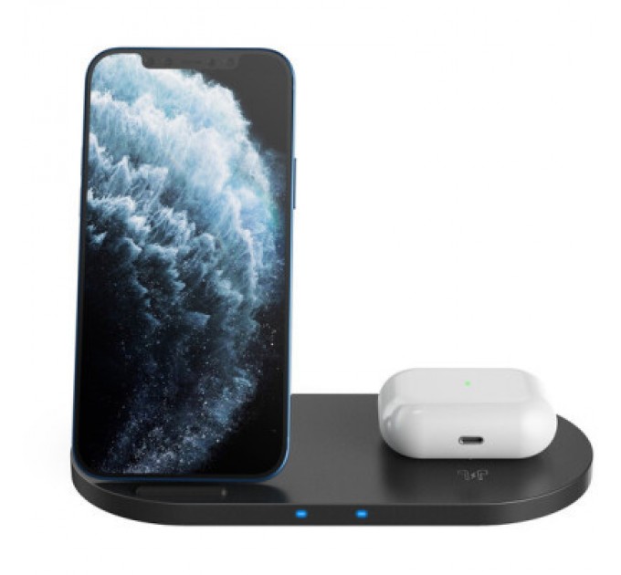 Зарядний пристрій Canyon 2in1 Wireless 10W/7.5W/5W Type-C 1.2 m (CNS-WCS202B)