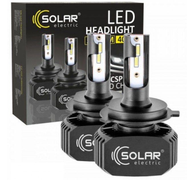 Автолампа SOLAR H4 LED 12/24V 40W 5000Lm 6000K, CSP1860 (8204)
