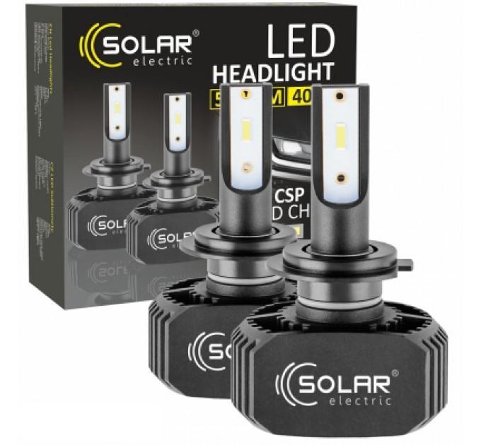 Автолампа SOLAR H7 LED 12/24V 40W 5000Lm 6000K, CSP1860 (8207)