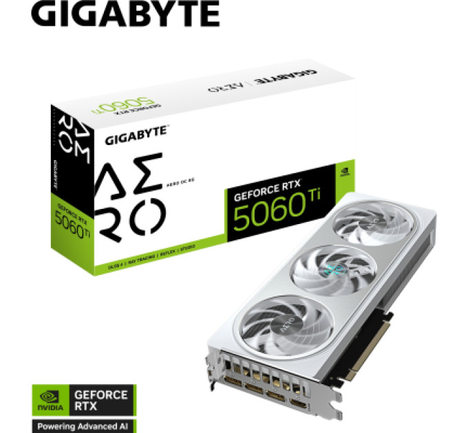 GIGABYTE Відеокарта GIGABYTE GeForce RTX5060Ti 8Gb AERO OC (GV-N506TAERO OC-8GD)