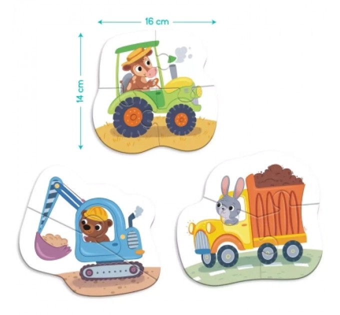 Пазл DoDo 3 в 1 Транспорт (300392)