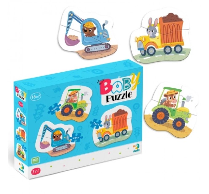 Пазл DoDo 3 в 1 Транспорт (300392)