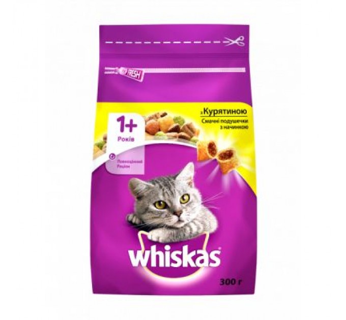 Сухий корм для кішок Whiskas з куркою 300 г (5998749144039/5900951014055)