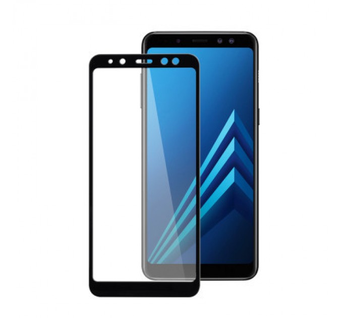Скло захисне PowerPlant Full screen Samsung Galaxy A8+ (2018), Black (GL605439)