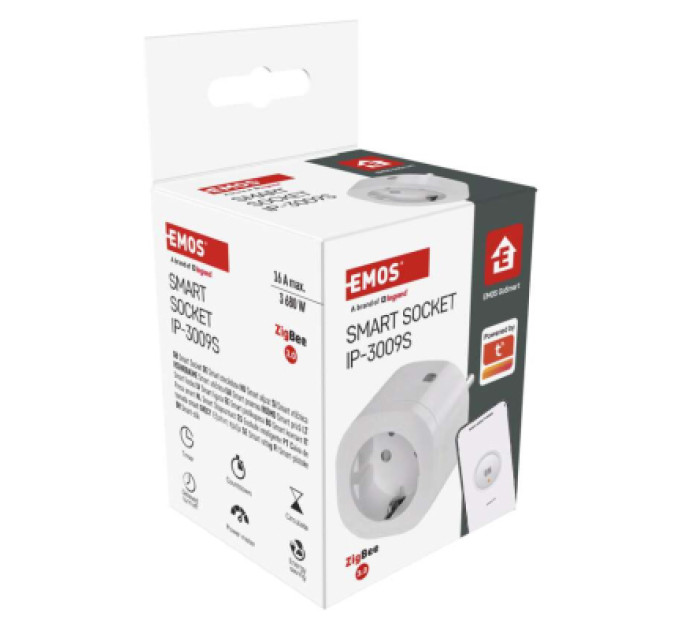 EMOS Розумна розетка WIFI P5533 GoSmart, ZigBee 3.0, IP44 EMOS (P5533)