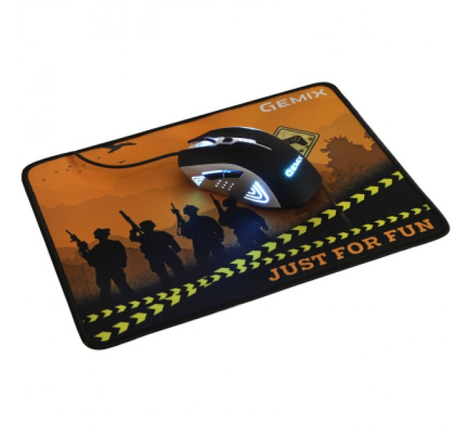 Gemix Мишка Gemix W100 USB Black/Gray + ігрова поверхня (W100Combo)