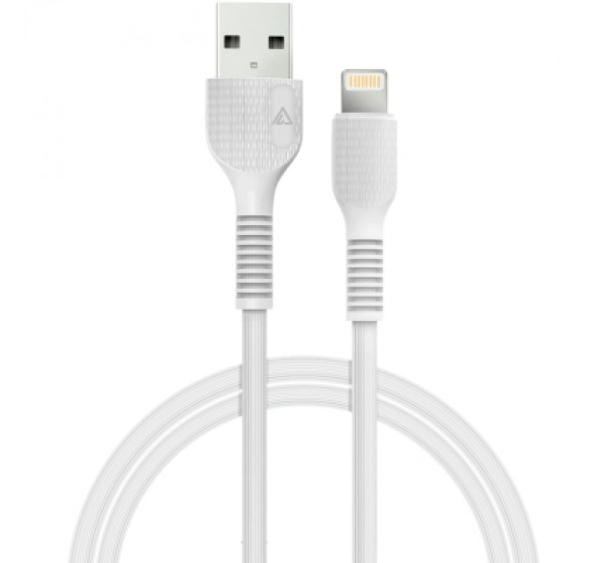 Дата кабель USB 2.0 AM to Lightning 1.2m AL-CBCOLOR-L1WT White ACCLAB (1283126518225)