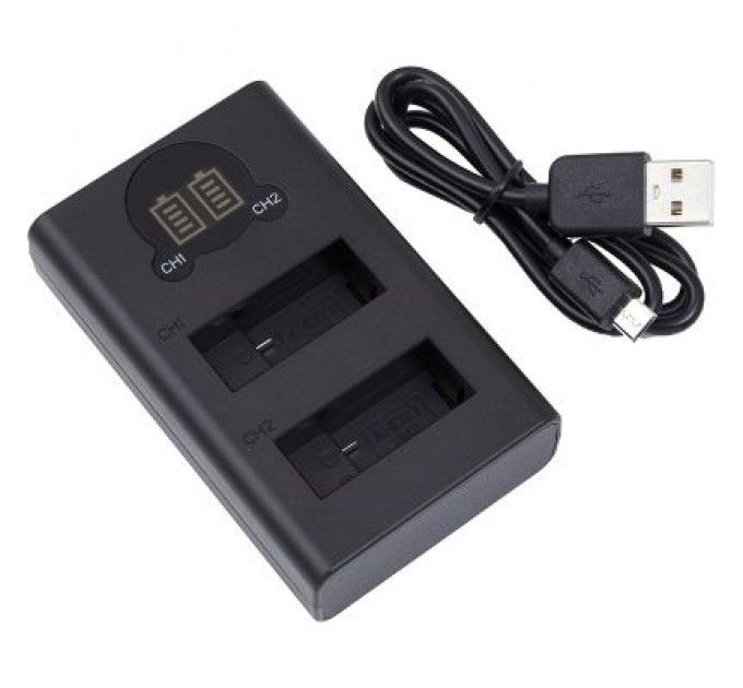 Зарядний пристрій для фото PowerPlant GoPro DL-AHDBT901 with display 2 slots (CH980352)