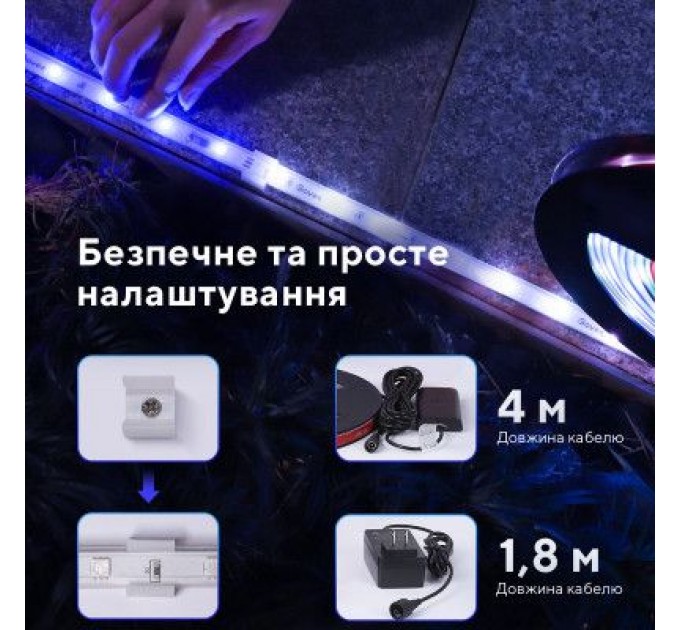 Світлодіодна стрічка Govee Phantasy Outdoor LED RGBIC Strip Lights 10м Білий (H61723D1)