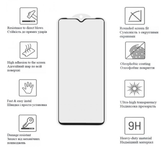 Скло захисне Drobak Motorola Moto E13 Black Frame A+ (535302) (535302)