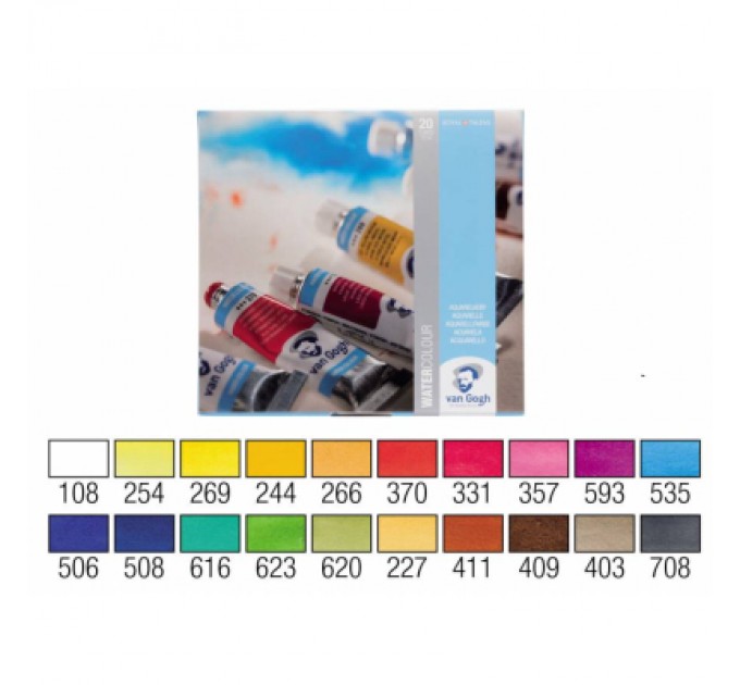 Акварельні фарби Royal Talens Van Gogh 20 кольорів по 10 мл (8712079422851)