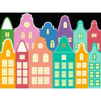 Картина по номерам Rosa Star Яскраві будиночки 15 х 20 см з мольбертом (4823098540526)