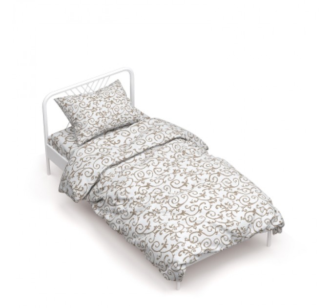 Постільна білизна Home Line Вензель шоколад бязь полуторний (161416)