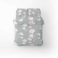 Постільна білизна Home Line Гінко Білоба сіро-рожевий бязь полуторний (173538)