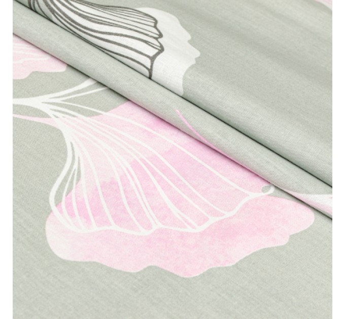 Постільна білизна Home Line Гінко Білоба сіро-рожевий бязь полуторний (173538)