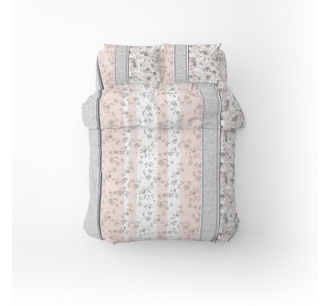 Постільна білизна Home Line Затишок сіро-рожевий бязь полуторний (173516)