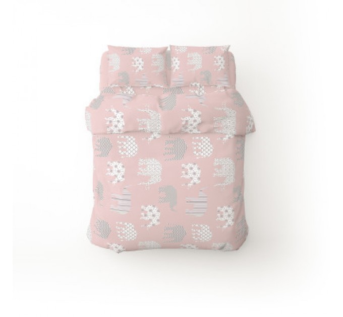 Постільна білизна Home Line Слони рожевий бязь полуторний (173779)