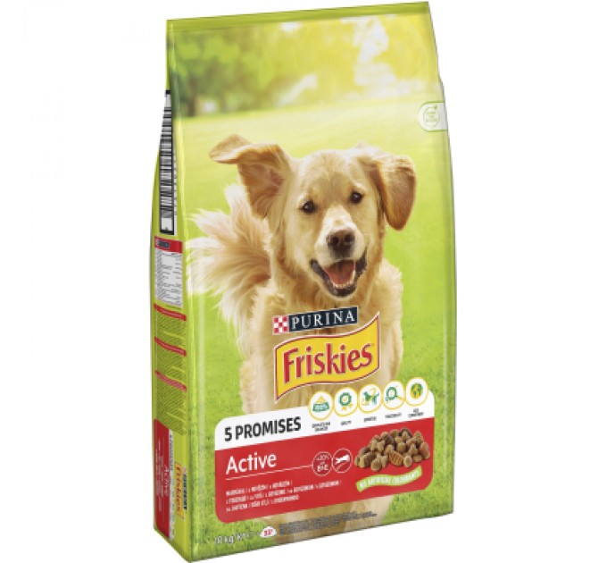 Сухий корм для собак Purina Friskies Active з яловичиною 10 кг (7613031395484)