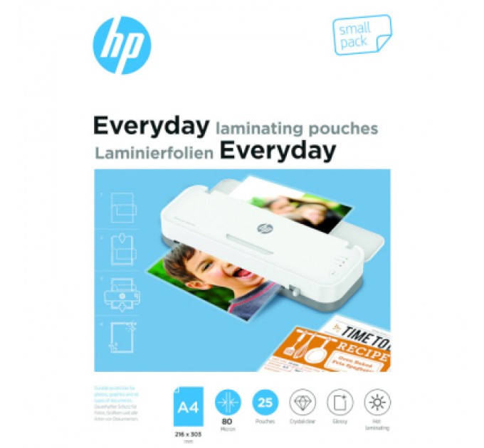 Плівка для ламінування HP Everyday Laminating Pouches, A4, 80 Mic, 216 x 303, 25 pcs (9153) (838139)