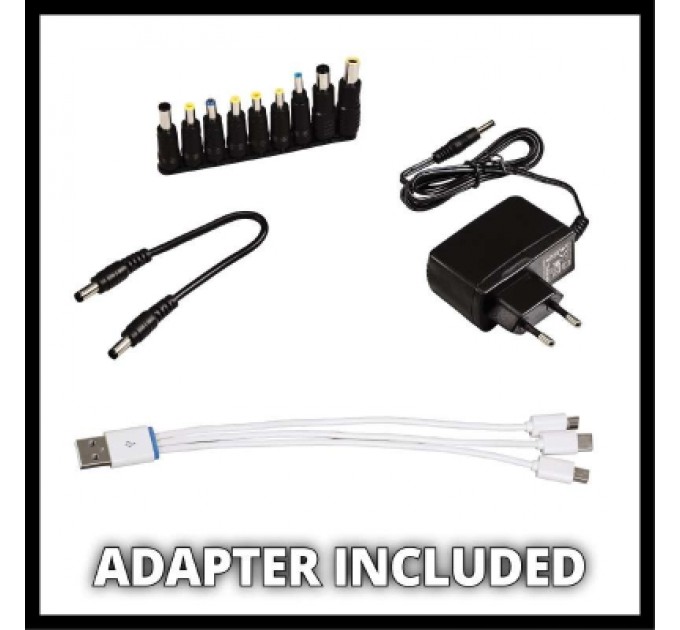 Пуско зарядний пристрій Einhell CE-JS 18 Jump Starter Power Bank, 18000мАг, 2хUSB 5В, 12В, пуск 600A (1091531)