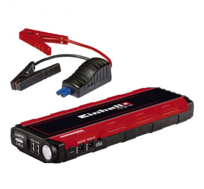 Пуско зарядний пристрій Einhell CE-JS 18 Jump Starter Power Bank, 18000мАг, 2хUSB 5В, 12В, пуск 600A (1091531)