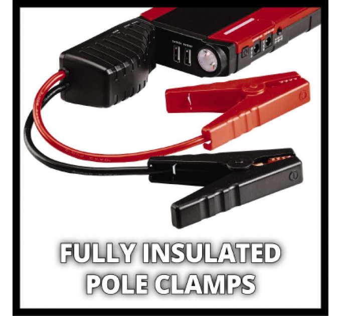 Пуско зарядний пристрій Einhell CE-JS 18 Jump Starter Power Bank, 18000мАг, 2хUSB 5В, 12В, пуск 600A (1091531)