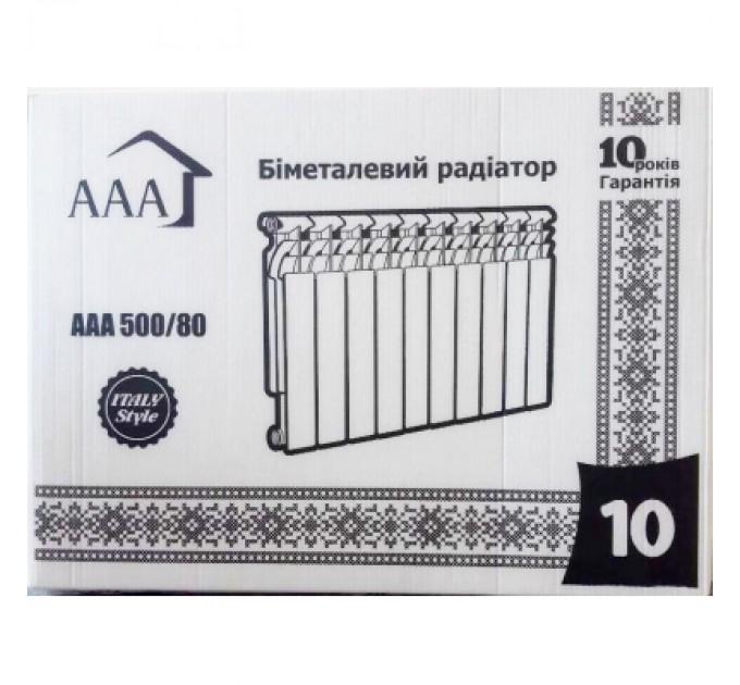 Радіатор опалення AAA біметалевий 500/80 10 секцій (70214153)