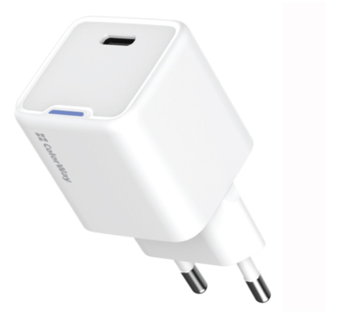 ColorWay Зарядний пристрій ColorWay C101C GaN Mini 20W PD PPS USB-C white (CW-CHS059PD-WT)