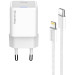 ColorWay Зарядний пристрій ColorWay C101D GaN Mini 20W PD PPS USB-C + cable USB-C to Lightning white (CW-CHS059PDL-WT)
