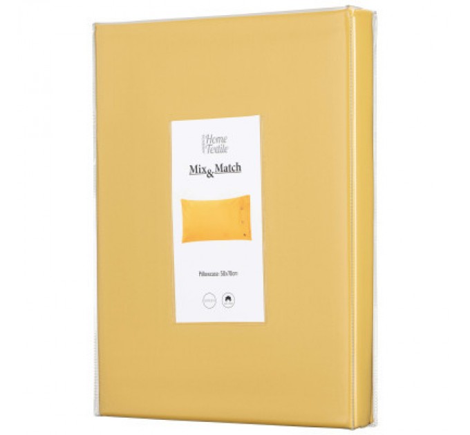 Наволочка Ardesto Mix&Match 50х70 100% бавовна, сатин жовтий (ART5070PCS)