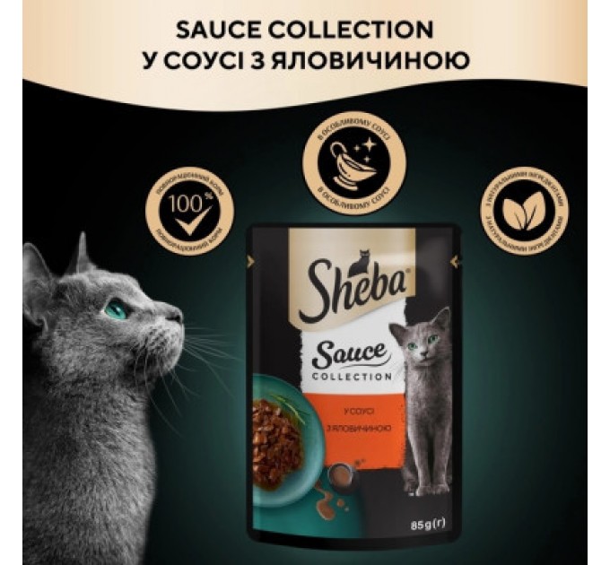 Вологий корм для собак Sheba з яловичиною в соусі 85 г (4770608264406)