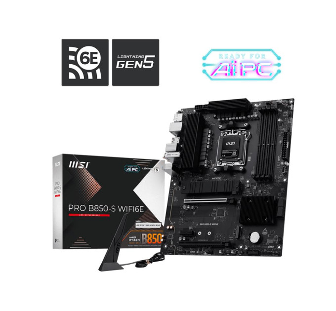 MSI Материнська плата AMD B850 SAM5 MATX PRO B850-S WIFI6E MSI