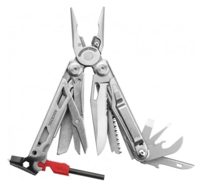 Мультитул Rocktol 22-в-1 з нейлоновим чохлом, кресалом, свистком та бітами (SK04)