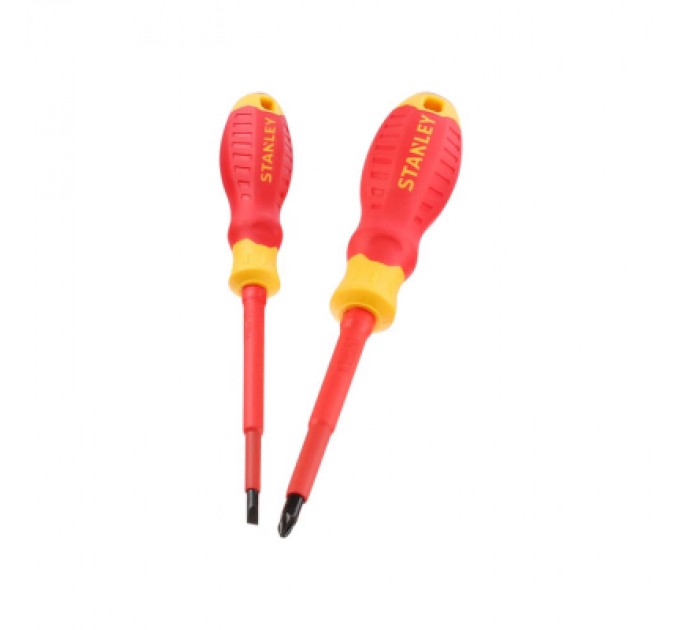 Набір викруток Stanley FatMax VDE 1000V з ізольованим жалом, 2 шт.: Pz2х100мм; SL4х100мм (STHT60030-0)