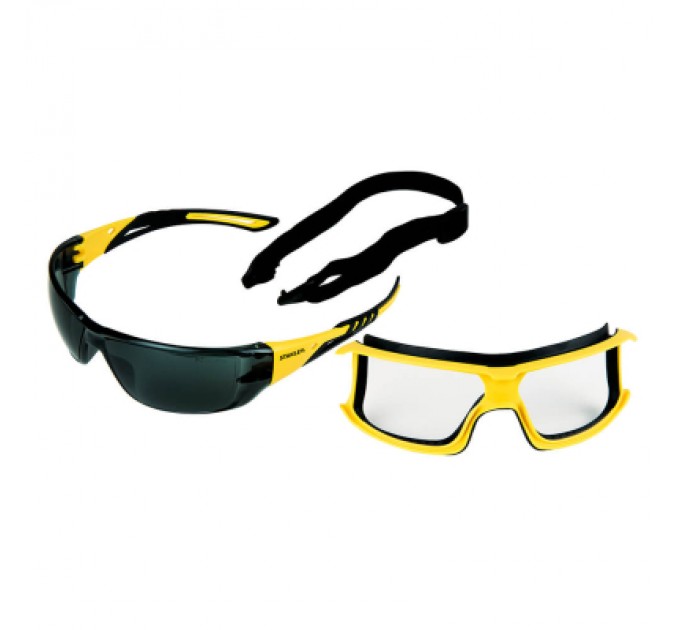 Захисні окуляри Stanley Rubber Gasket, тоновані, полікарбонатні, з м'якими гумовими дужками (SYE15-21D)