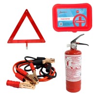 Набір техдопомоги Poputchik з вогнегасником ВП-1 "ВОЛЬТ" (ВП-1+Знак+Аптечка+Дроти) (33-032-IS)