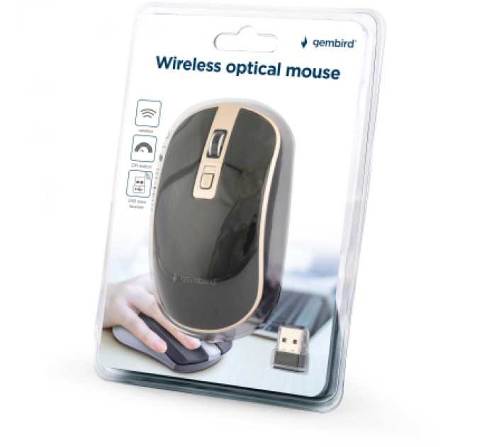 Gembird Мишка Gembird MUSW-4B-06-BG Wireless Black-Gold (MUSW-4B-06-BG)