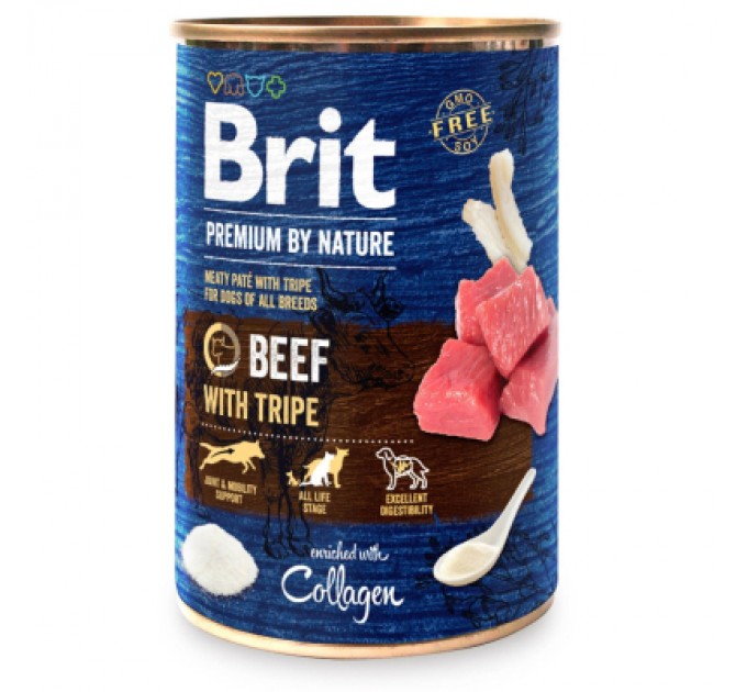 Вологий корм для собак Brit Premium by Nature з яловичиною (8595602561834)
