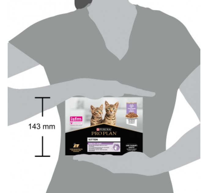 Вологий корм для кішок Purina Pro Plan Kitten Healthy Start Для кошенят З індичкою 10 х 85 г (7613034767646)