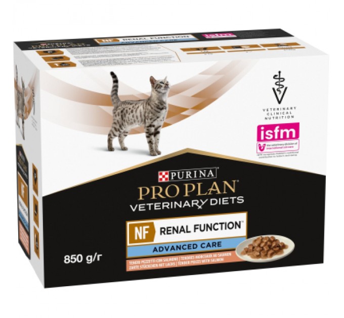 Вологий корм для кішок Purina Pro Plan Veterinary Diets NF Renal Function Advanced Care При патології нирок З лососем 10 x 85 г (7613287873699)