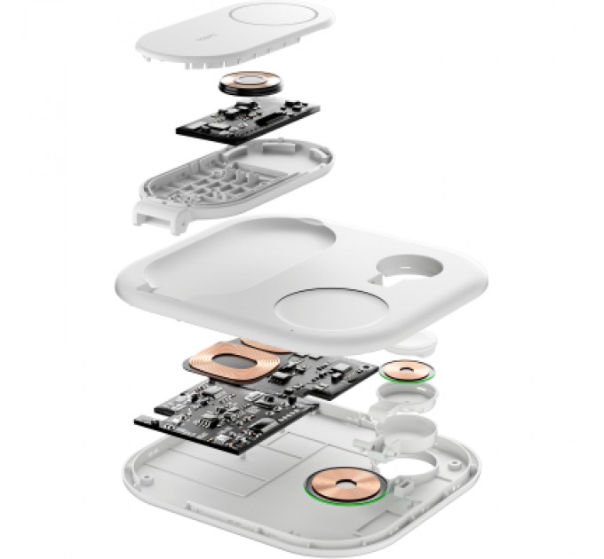 Зарядний пристрій Belkin 3in1 Magnetic Foldable iPhone/Watch/AirPods Qi2 15W white (WIZ029VFWH)