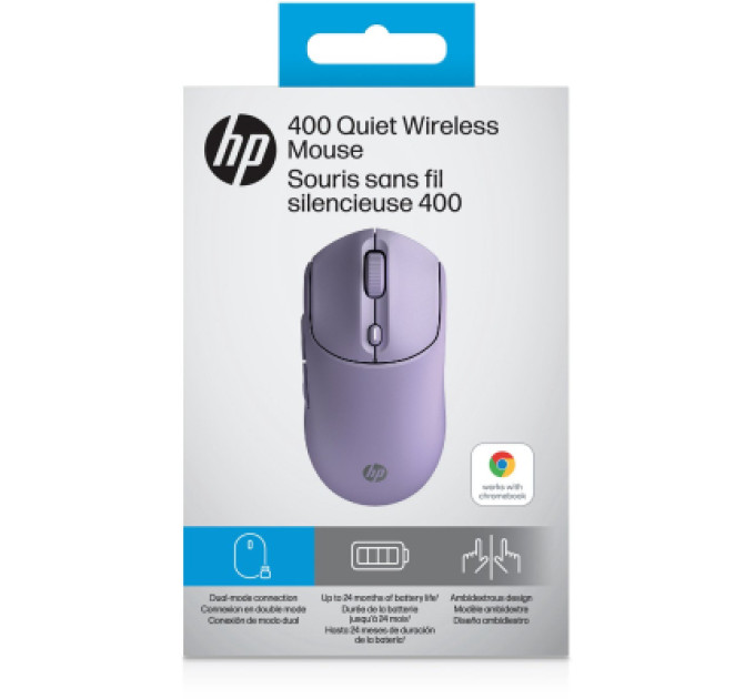 HP Мишка HP 400 Quiet Wireless/Bluetooth Purple (AZ7B7AA)