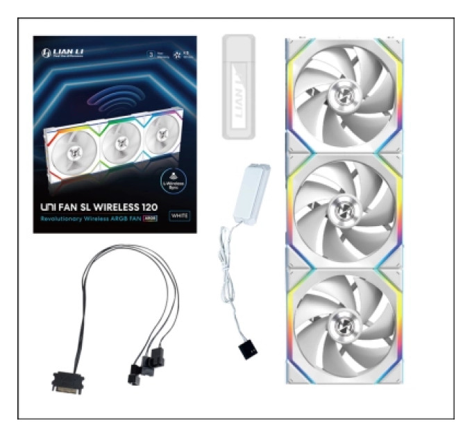 Lian Li Кулер до корпусу Lian Li Uni Fan SL WIRELESS 120-3, White (G99.12SL1W3W.00)