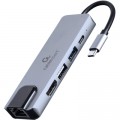 Cablexpert Концентратор Cablexpert USB-C 5-in-1 (hub/HDMI/PD/LAN) (A-CM-COMBO5-04)