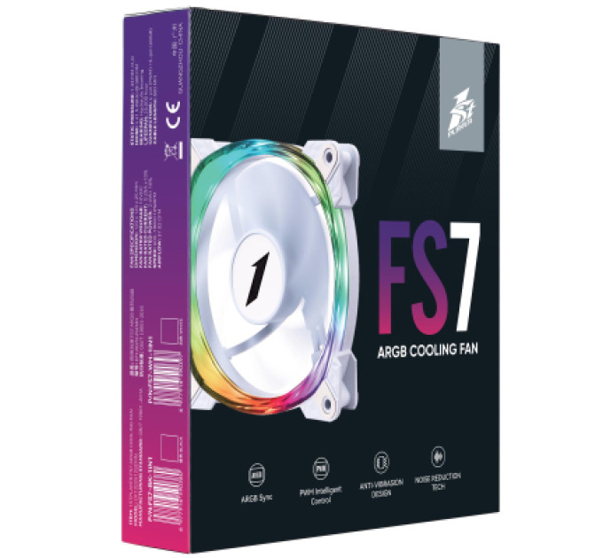 1stPlayer Кулер до корпусу 1stPlayer FS7 White (FS7-WH-1IN1)
