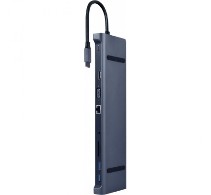 Cablexpert Концентратор Cablexpert USB-C 9-in-1 (USB-hub + HDMI/VGA/PD/CR/LAN/3.5mm) (A-CM-COMBO10-01)