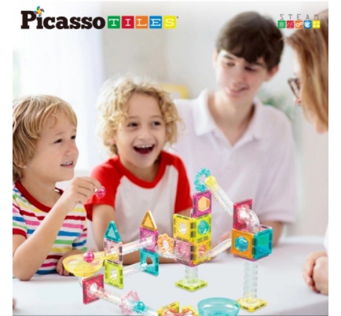 Конструктор Picasso магнітний Tiles Mini Diamond Marble Run Track Set 60 деталей (817338028299)