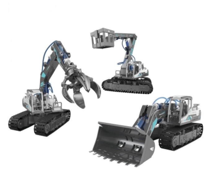 Конструктор Stem 3 в 1: Гідравлічні машини (бульдозер, краб та пожежна машина) на 168 деталей (3858894671625)
